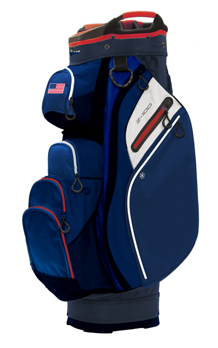 Z-100 15-way lightweight Cart Bag Navy/Red/White