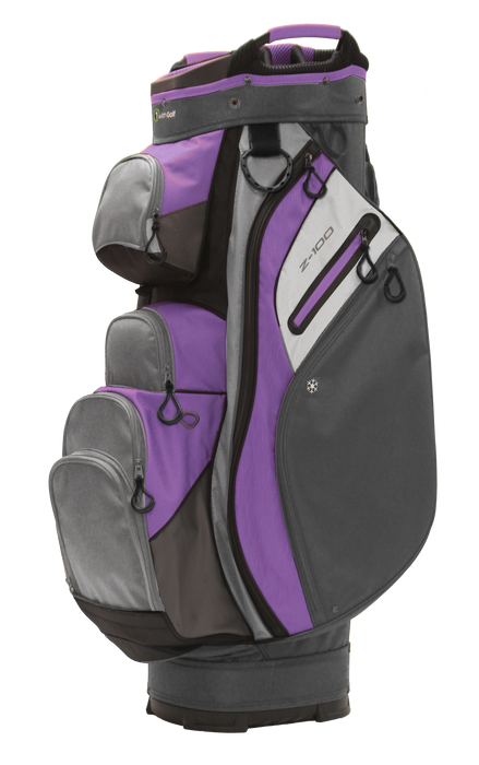 Z-100 15-Way Golf Cart Bag – Dark Gray/Light Gray/Violet | Lightweight & Cart-Optimized