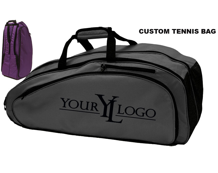 Quality Custom Tennis Bag Dark Gray- No minimums