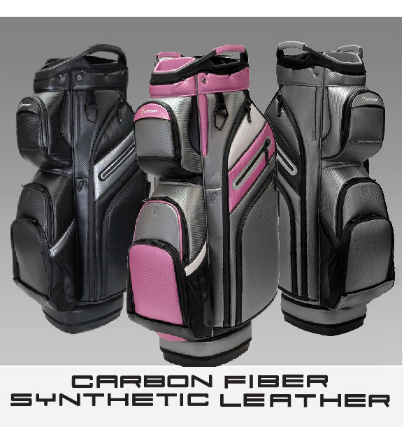 Deluxe 14-way Carbon Fiber Texture Premium Cart Bag