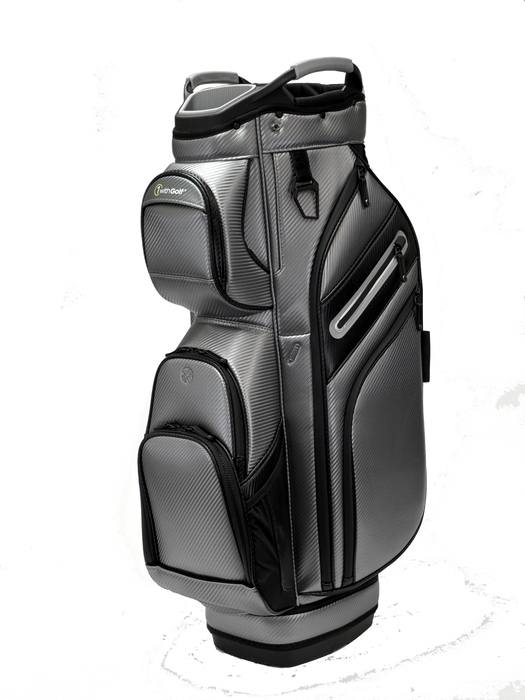 DCT 14 Carbon Fiber Texture Premium Synthetic Leather Cart Bag Black