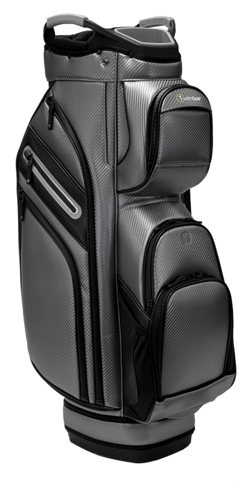 DCT 14 Carbon Fiber Texture Premium Synthetic Leather Cart Bag Black