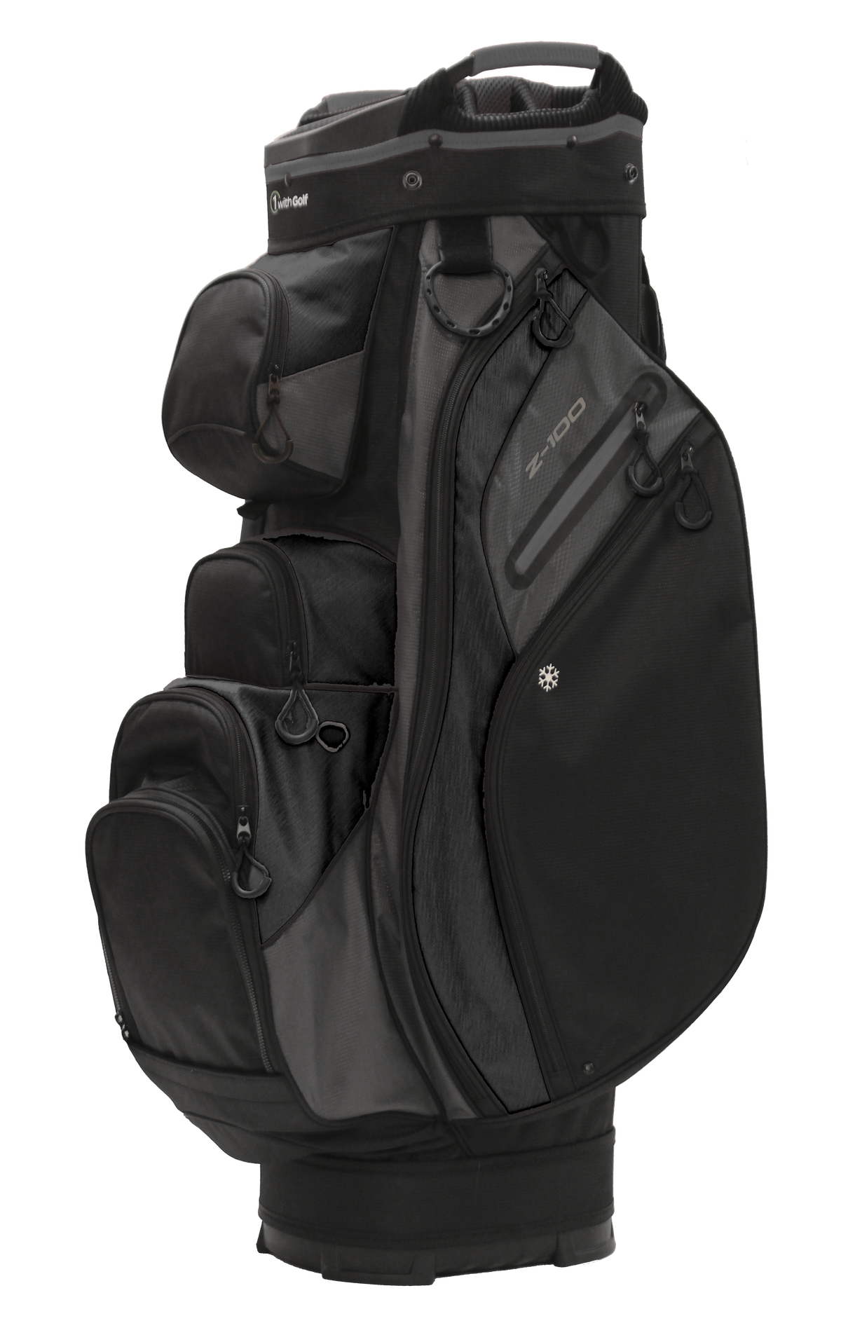 Z-100 15-Way Golf Cart Bag – Black/Charcoal | Lightweight & Cart
