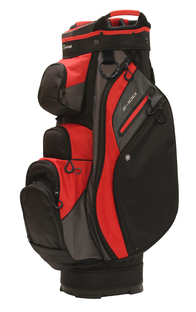 Z-100 15-Way Golf Cart Bag – Black/Charcoal/Red | Lightweight Z-100 15-Way Golf Cart Bag – Black/Charcoal/Red | Lightweight